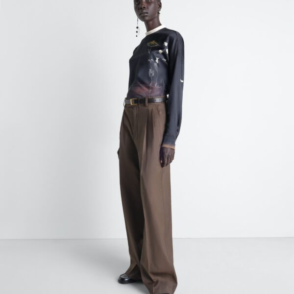 Lemaire Plastron Top in Landscape Printed Silk - Tops - Parisian Minimalist Luxury at Coveti