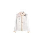 Lemaire Pointed Collar Shirt in Landscape Printed Silk - Tops - Parisian Minimalist Luxury at Coveti