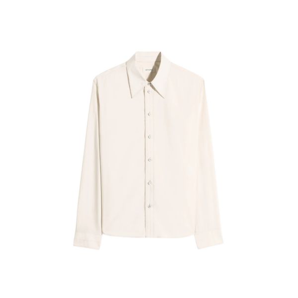 Lemaire Pointed Collar Shirt in Washed Cotton Silk - Tops - Parisian Minimalist Luxury at Coveti