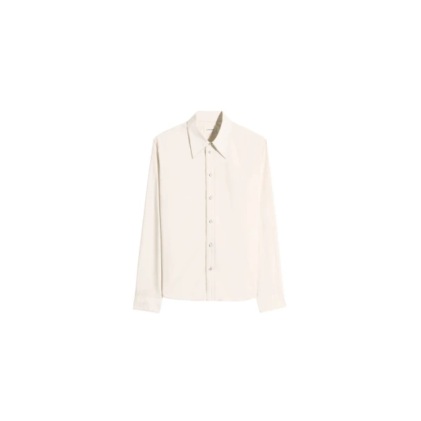 Lemaire Pointed Collar Shirt in Washed Cotton Silk - Tops - Parisian Minimalist Luxury at Coveti