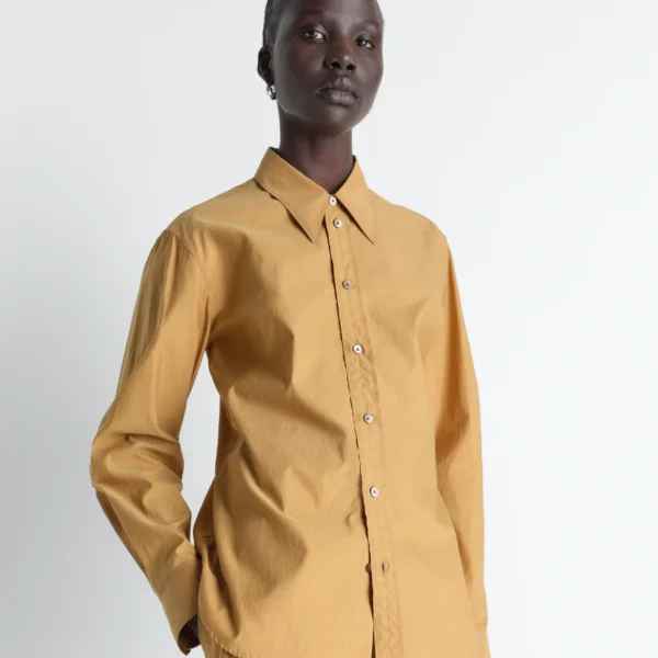 Lemaire Pointed Collar Shirt in Washed Cotton Silk - Tops - Parisian Minimalist Luxury at Coveti