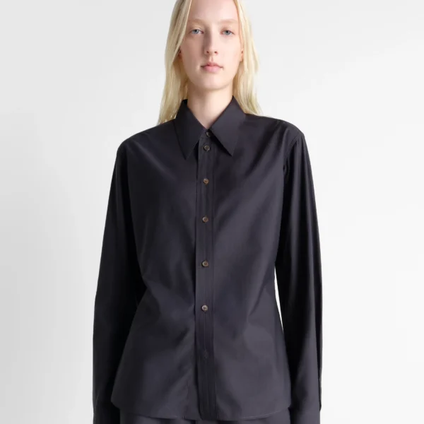 Lemaire Pointed Collar Shirt in Washed Cotton Silk - Tops - Parisian Minimalist Luxury at Coveti