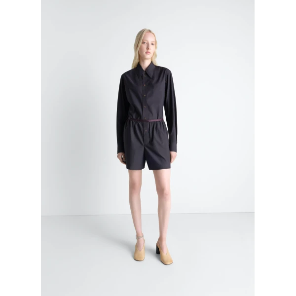 Lemaire Pointed Collar Shirt in Washed Cotton Silk, view 3