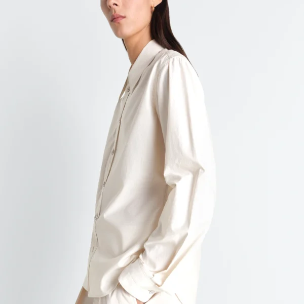 Lemaire Pointed Collar Shirt in Washed Cotton Silk - Tops - Parisian Minimalist Luxury at Coveti
