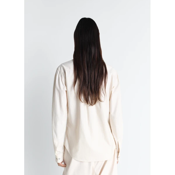 Lemaire Pointed Collar Shirt in Washed Cotton Silk, view 5
