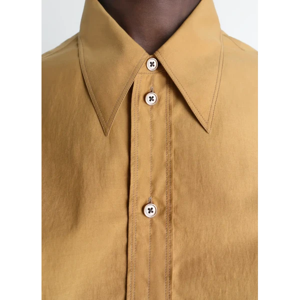Lemaire Pointed Collar Shirt in Washed Cotton Silk, view 6