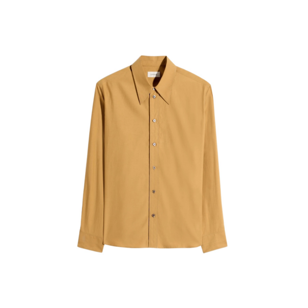 Lemaire Pointed Collar Shirt in Washed Cotton Silk - Tops - Parisian Minimalist Luxury at Coveti