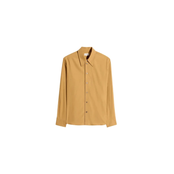 Lemaire Pointed Collar Shirt in Washed Cotton Silk - Tops - Parisian Minimalist Luxury at Coveti