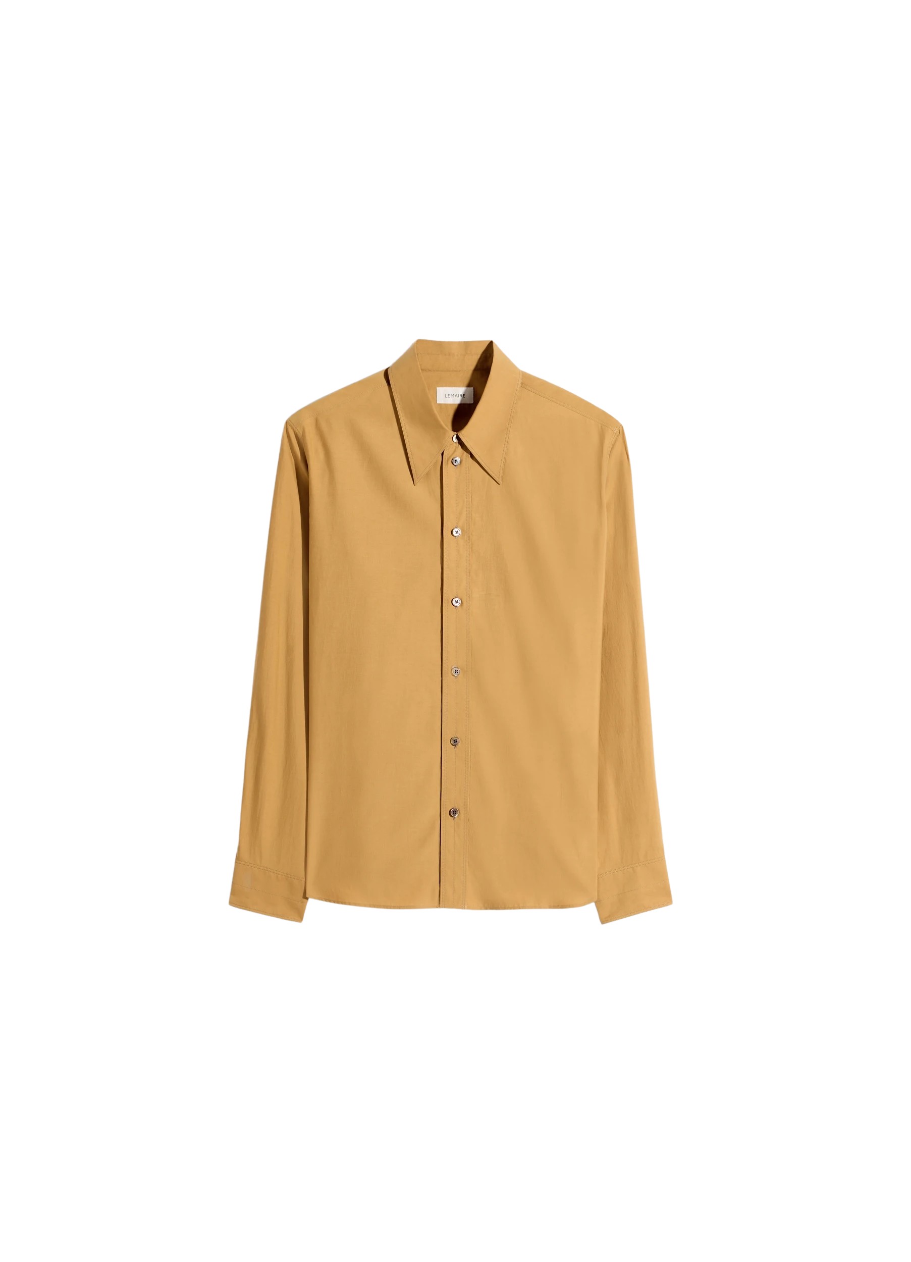 Lemaire Pointed Collar Shirt in Washed Cotton Silk