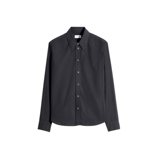 Lemaire Pointed Collar Shirt in Washed Cotton Silk - Tops - Parisian Minimalist Luxury at Coveti