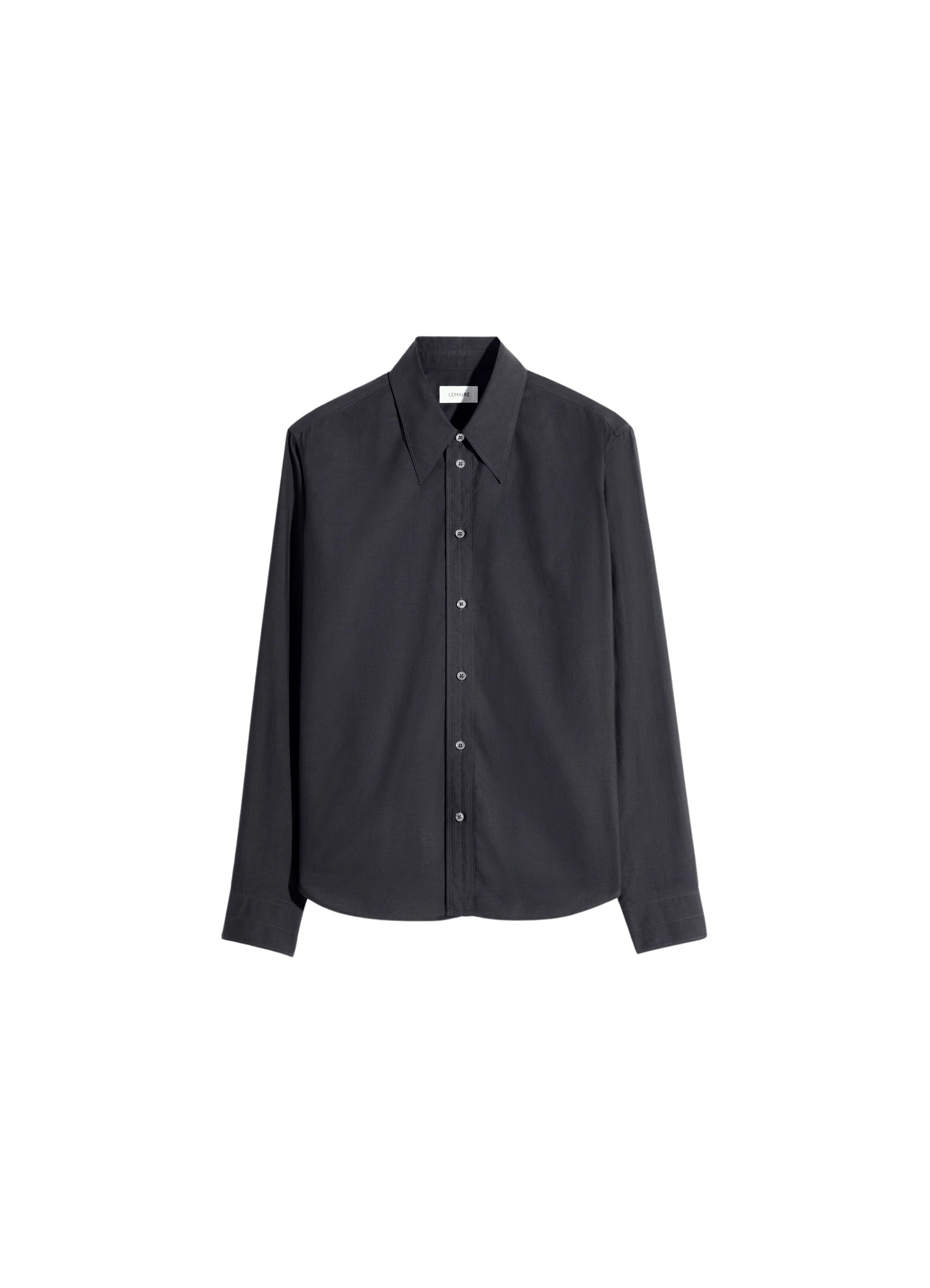 Lemaire Pointed Collar Shirt in Washed Cotton Silk