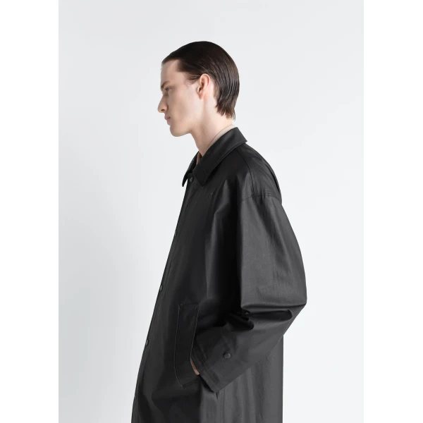 Lemaire Raincoat in Resinated Cotton Coat, view 2