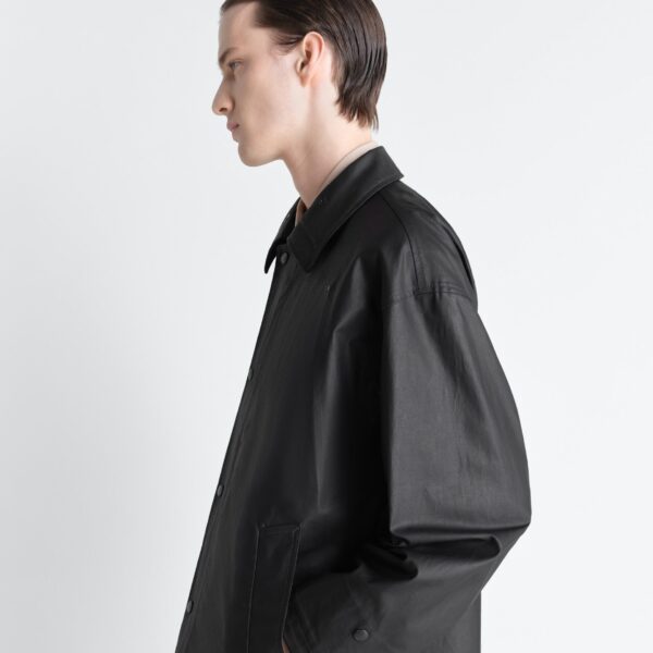 Lemaire Raincoat in Resinated Cotton - Coats - Parisian Minimalist Luxury at Coveti