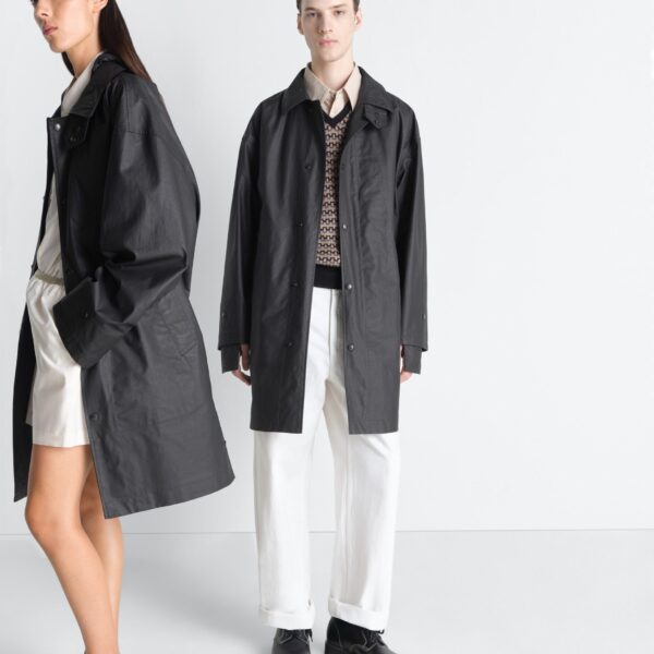 Lemaire Raincoat in Resinated Cotton - Coats - Parisian Minimalist Luxury at Coveti