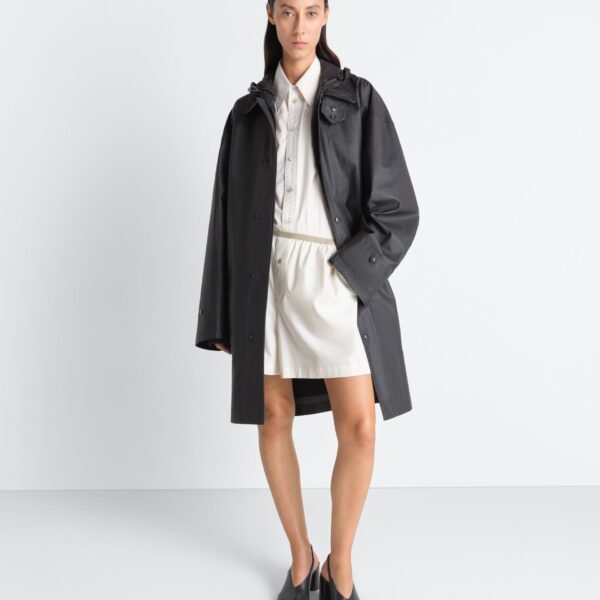 Lemaire Raincoat in Resinated Cotton - Coats - Parisian Minimalist Luxury at Coveti