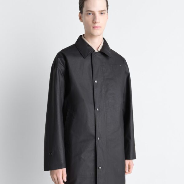 Lemaire Raincoat in Resinated Cotton - Coats - Parisian Minimalist Luxury at Coveti
