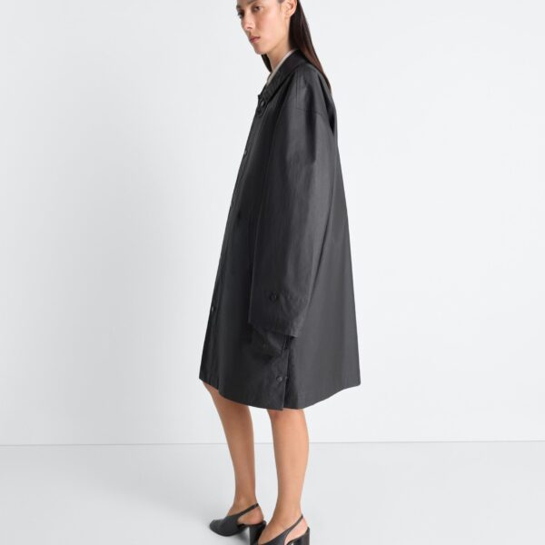 Lemaire Raincoat in Resinated Cotton - Coats - Parisian Minimalist Luxury at Coveti