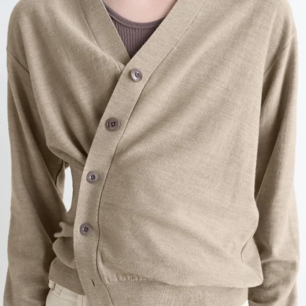 Lemaire Relaxed Twisted Cardigan in Merino Blend - Knitwear - Parisian Minimalist Luxury at Coveti