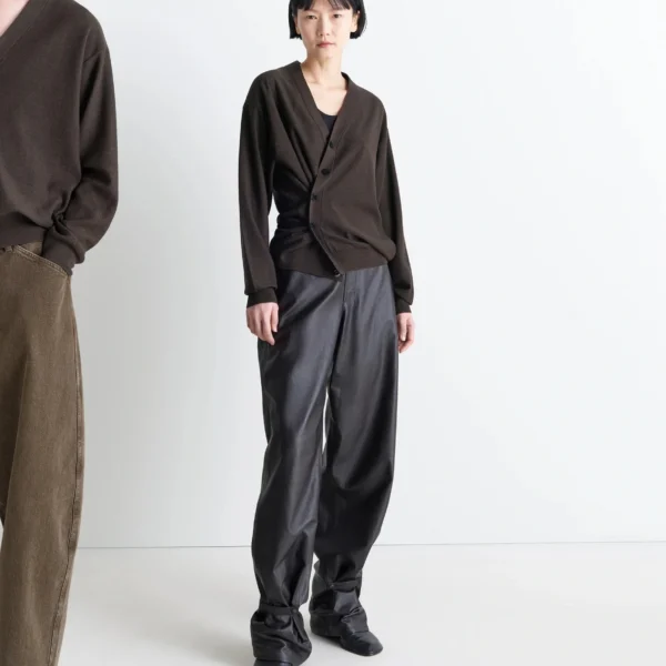 Lemaire Relaxed Twisted Cardigan in Merino Blend - Knitwear - Parisian Minimalist Luxury at Coveti