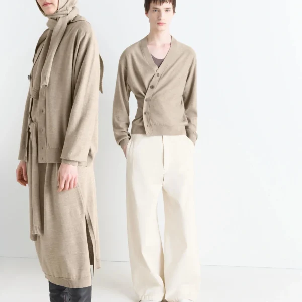 Lemaire Relaxed Twisted Cardigan in Merino Blend - Knitwear - Parisian Minimalist Luxury at Coveti