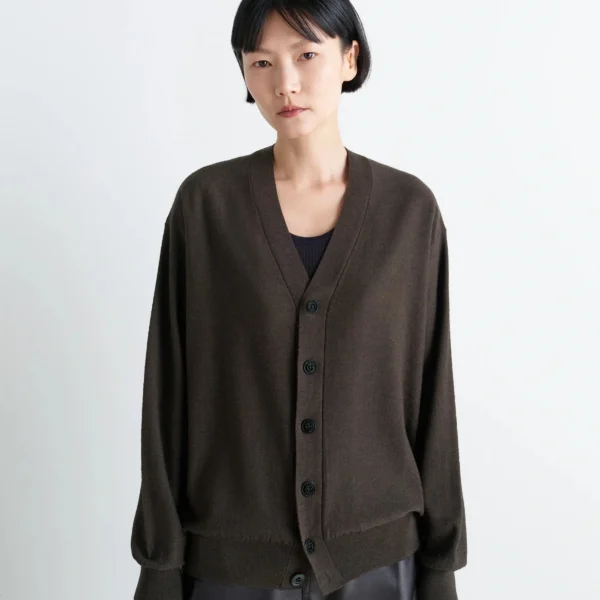 Lemaire Relaxed Twisted Cardigan in Merino Blend - Knitwear - Parisian Minimalist Luxury at Coveti