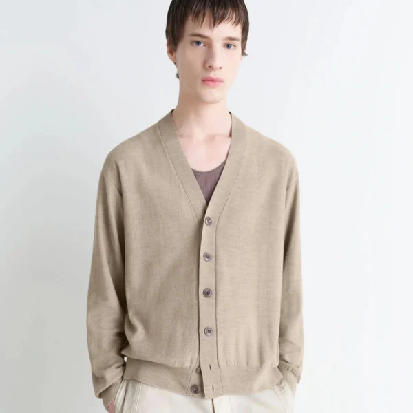 Lemaire Relaxed Twisted Cardigan in Merino Blend - Knitwear - Parisian Minimalist Luxury at Coveti