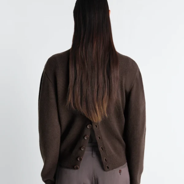 Lemaire Reversible Buttoned Sweater in Cashmere Wool - Knitwear - Parisian Minimalist Luxury at Coveti