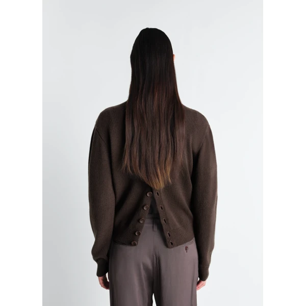 Lemaire Reversible Buttoned Sweater in Cashmere Wool, view 2