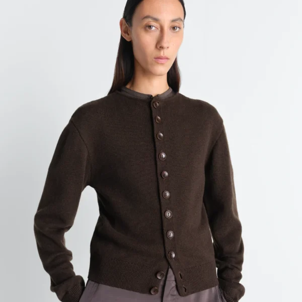 Lemaire Reversible Buttoned Sweater in Cashmere Wool - Knitwear - Parisian Minimalist Luxury at Coveti