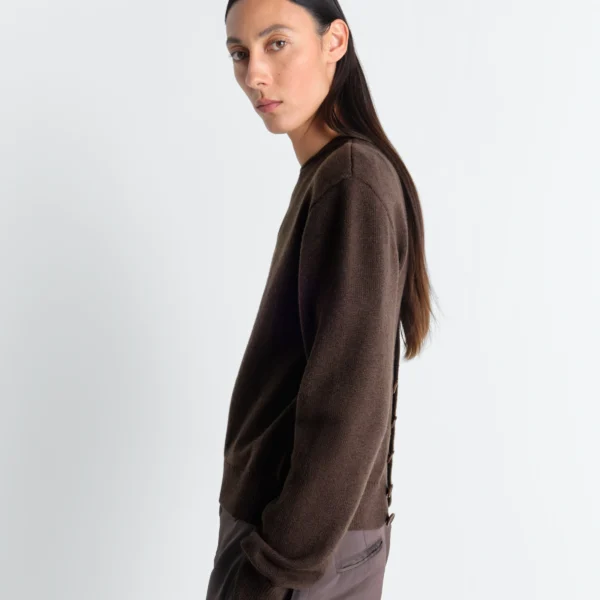 Lemaire Reversible Buttoned Sweater in Cashmere Wool - Knitwear - Parisian Minimalist Luxury at Coveti