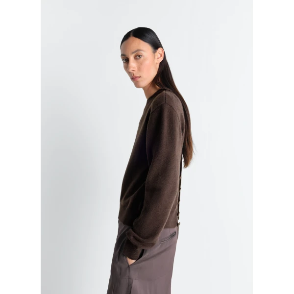 Lemaire Reversible Buttoned Sweater in Cashmere Wool, view 5