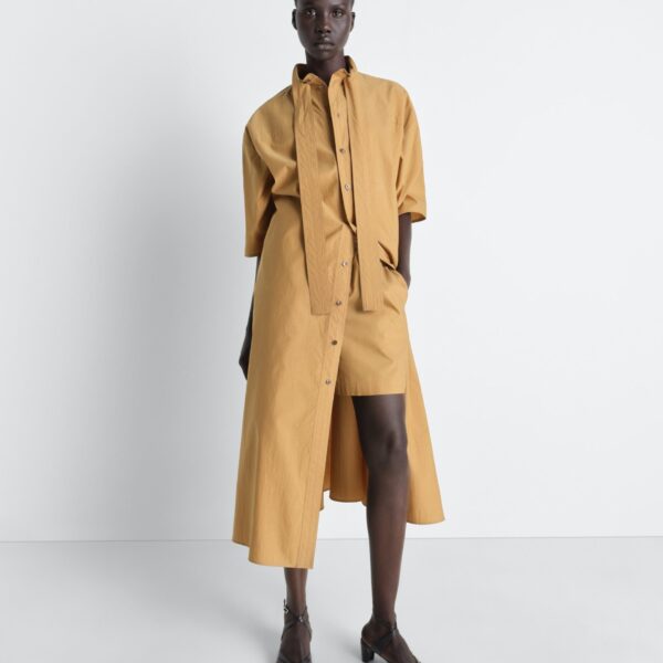 Lemaire Reversible Tube Dress in Washed Cotton Silk - Dresses - Parisian Minimalist Luxury at Coveti