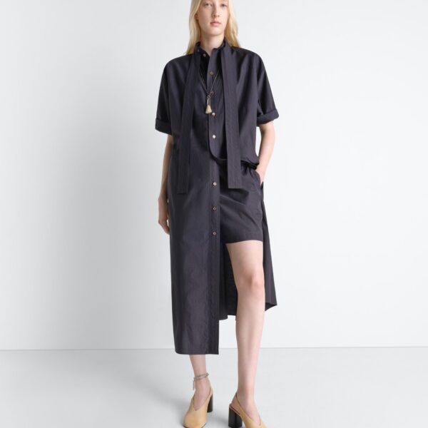 Lemaire Reversible Tube Dress in Washed Cotton Silk - Dresses - Parisian Minimalist Luxury at Coveti