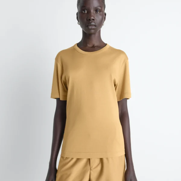 Lemaire Rib T-shirt in Jersey - Tops - Parisian Minimalist Luxury at Coveti