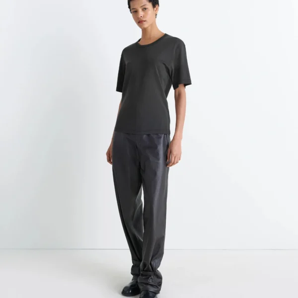 Lemaire Rib T-shirt in Jersey - Tops - Parisian Minimalist Luxury at Coveti