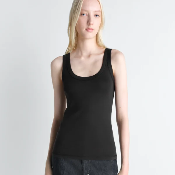Lemaire Rib Tank Top in Jersey - Tops - Parisian Minimalist Luxury at Coveti
