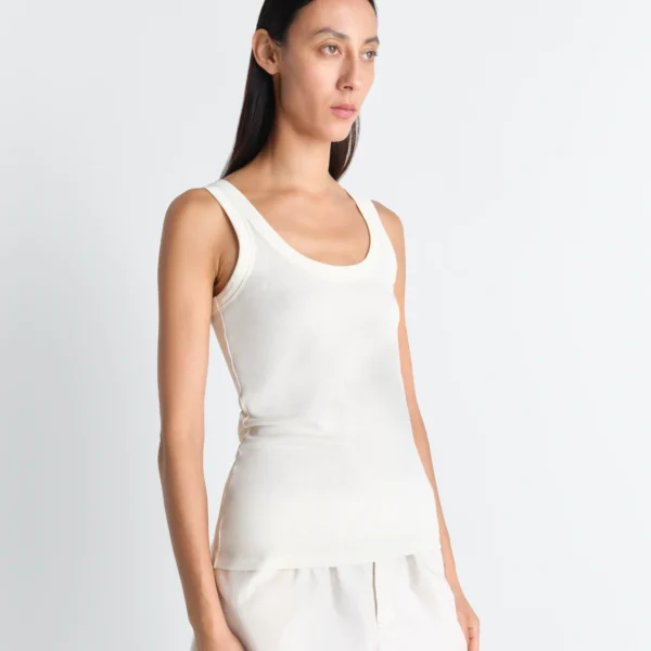 Lemaire Rib Tank Top in Jersey - Tops - Parisian Minimalist Luxury at Coveti