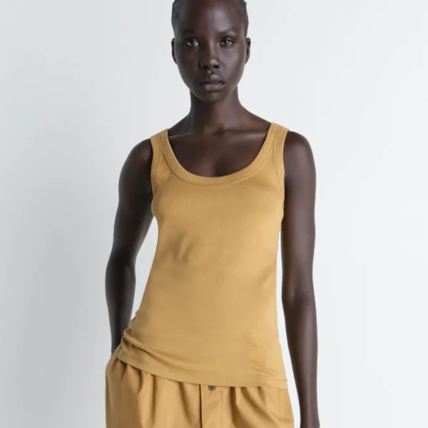 Lemaire Rib Tank Top in Jersey - Tops - Parisian Minimalist Luxury at Coveti