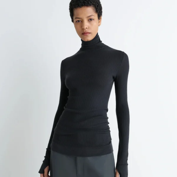 Lemaire Seamless High Neck Top in Fine Wool - Tops - Parisian Minimalist Luxury at Coveti