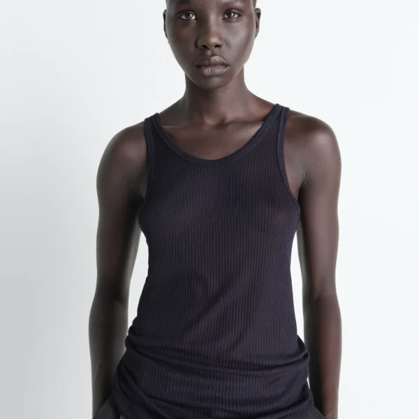 Lemaire Seamless Tank Top in Viscose Silk - Tops - Parisian Minimalist Luxury at Coveti