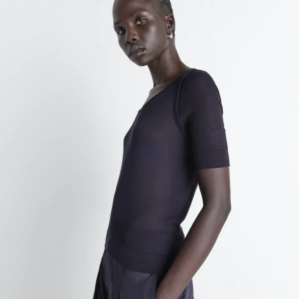 Lemaire Seamless Trompe L'oeil Top in Viscose Silk - Tops - Parisian Minimalist Luxury at Coveti
