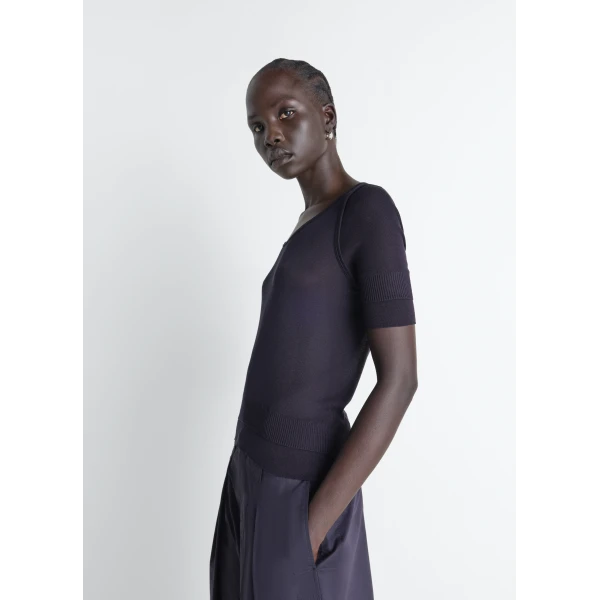 Lemaire Seamless Trompe L’oeil Top in Viscose Silk, view 2