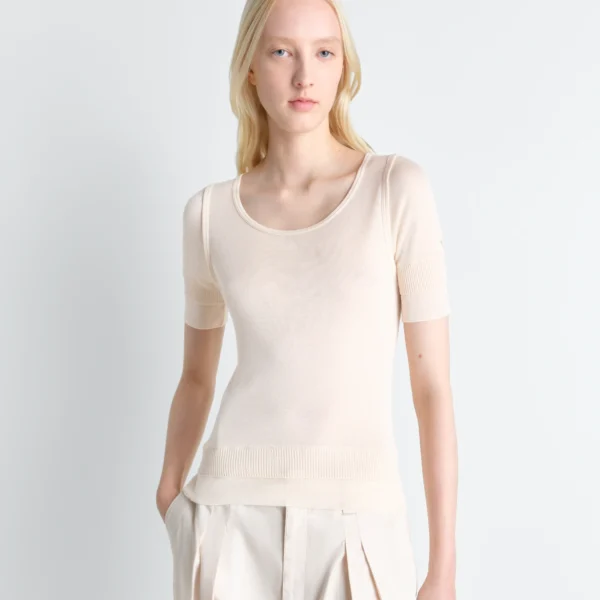 Lemaire Seamless Trompe L'oeil Top in Viscose Silk - Tops - Parisian Minimalist Luxury at Coveti