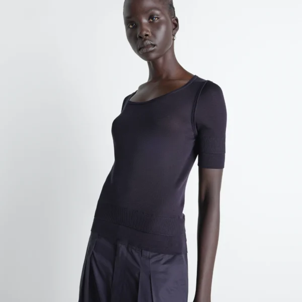 Lemaire Seamless Trompe L'oeil Top in Viscose Silk - Tops - Parisian Minimalist Luxury at Coveti