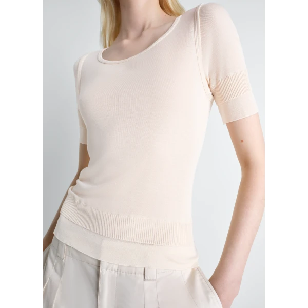 Lemaire Seamless Trompe L’oeil Top in Viscose Silk, view 4