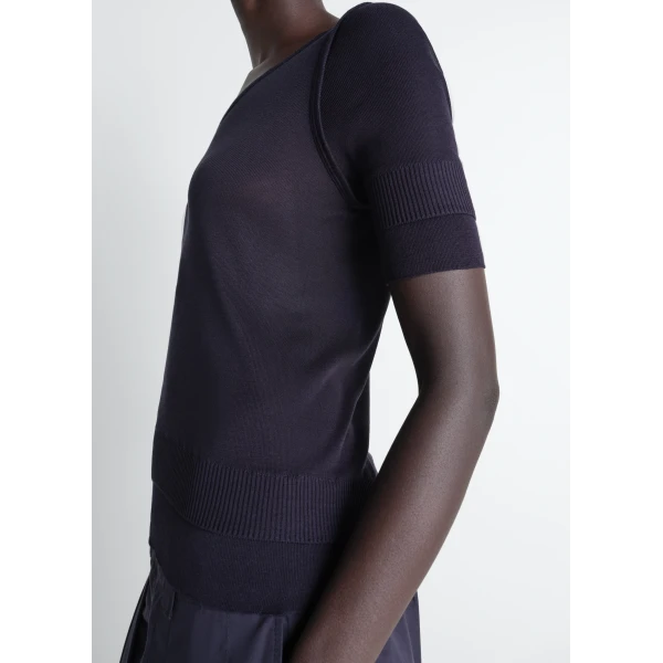 Lemaire Seamless Trompe L’oeil Top in Viscose Silk, view 5