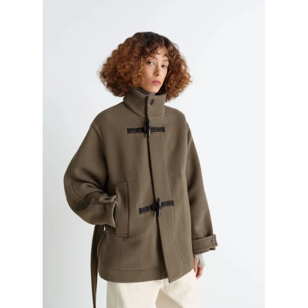 Lemaire Short Duffle Coat in Wool, view 3
