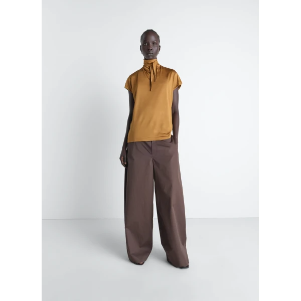 Lemaire Short Sleeve Foulard Top in Viscose Cotton Jersey, view 2