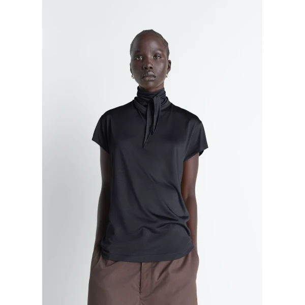 Lemaire Short Sleeve Foulard Top in Viscose Cotton Jersey, view 2