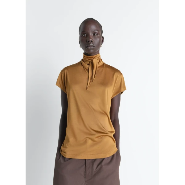 Lemaire Short Sleeve Foulard Top in Viscose Cotton Jersey, view 3